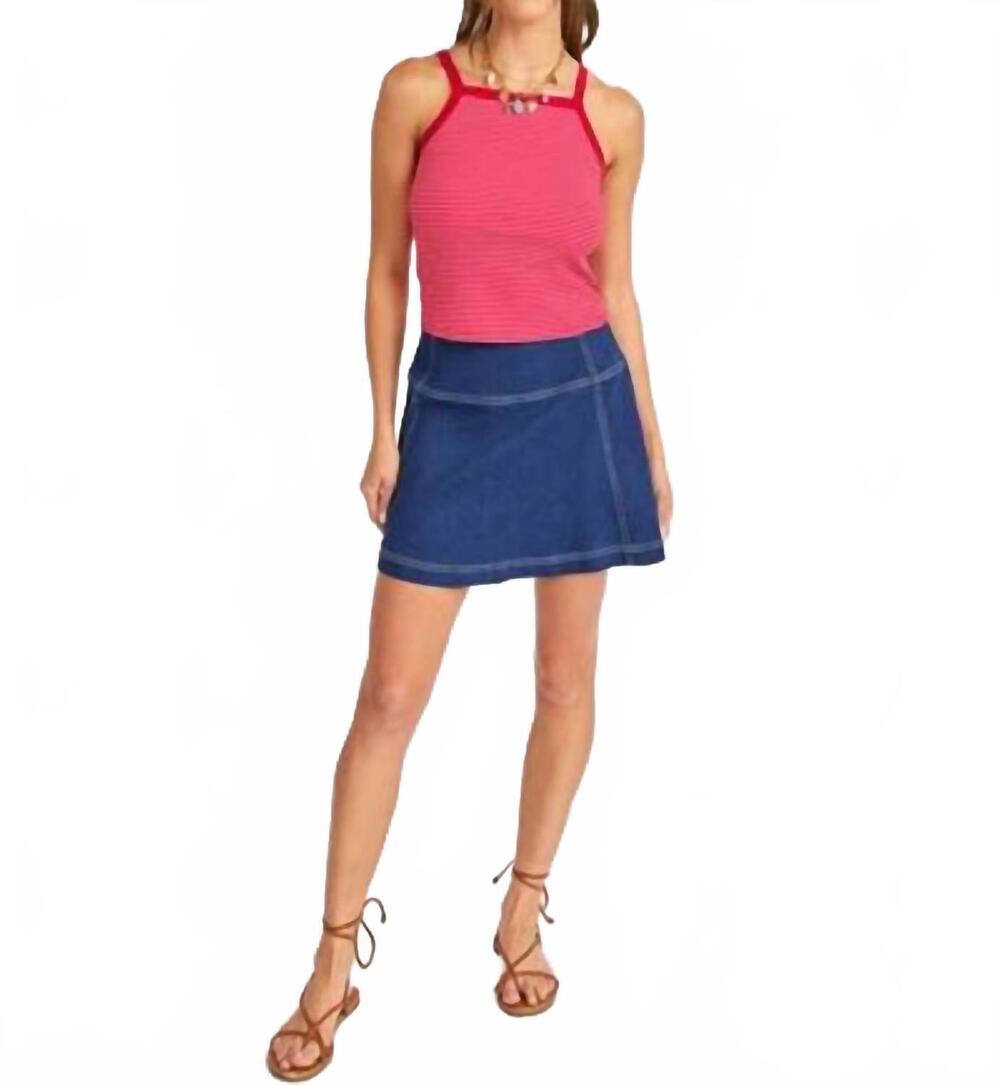 NEW SADIE & SAGE cowgirl denim mini skirt in indigo